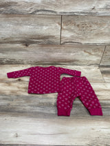 Babyhug 2pc Heart Print Shirt & Pants Pink sz 0-3m