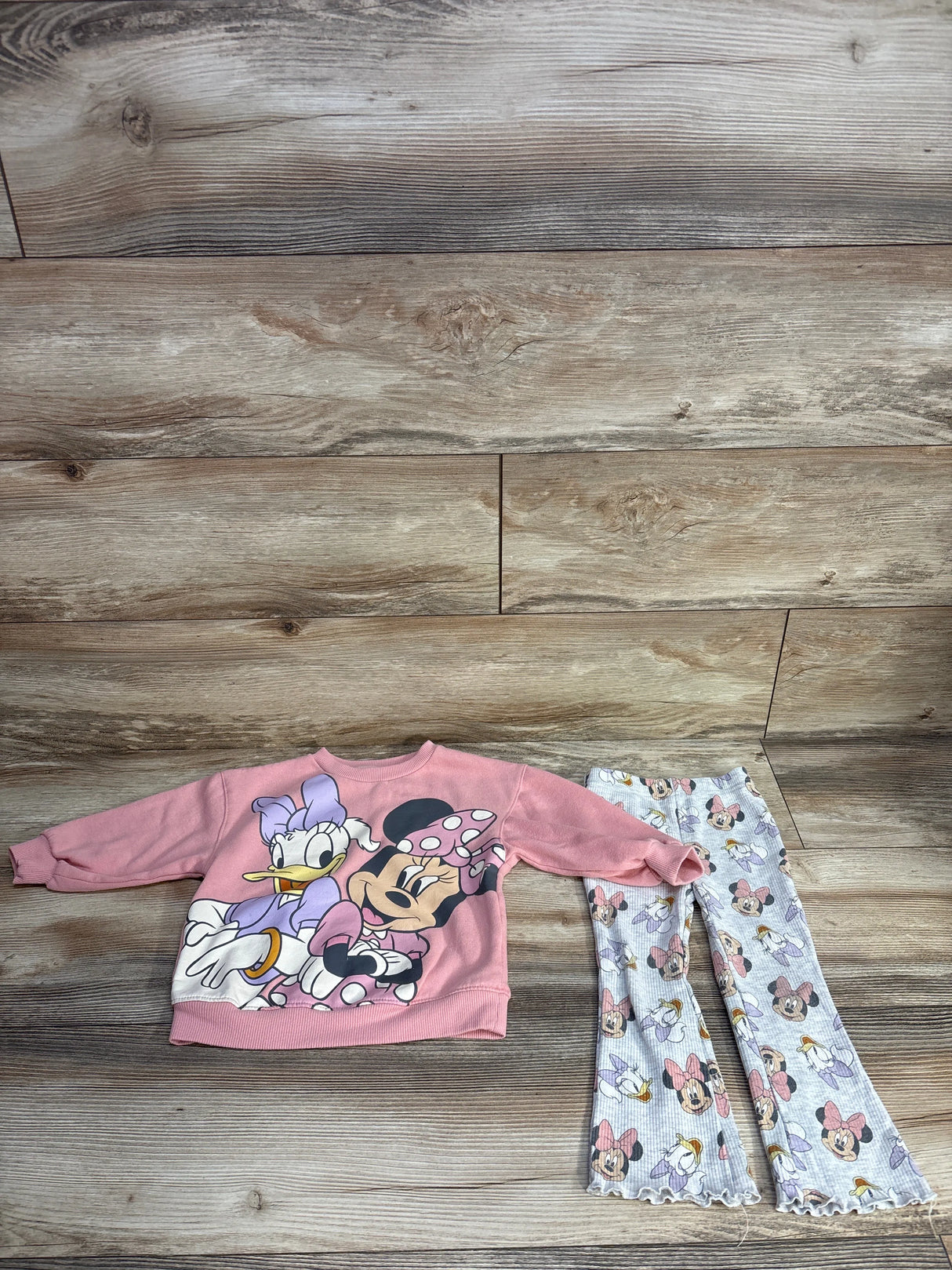 Disney Mickey & Friends 2pc Set Pullover Sweater & Leggings Pink sz 2T