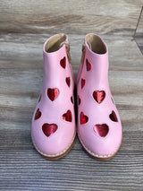 Janie & Jack Metallic Heart Boots Candy Pink Heart sz 8c