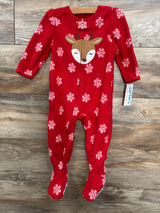 NEW Just One You Polka Dot Reindeer Blanket Sleeper Red sz 12m