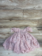 Sisidolls Peony Flower Lace Dress Blush sz 18-24m