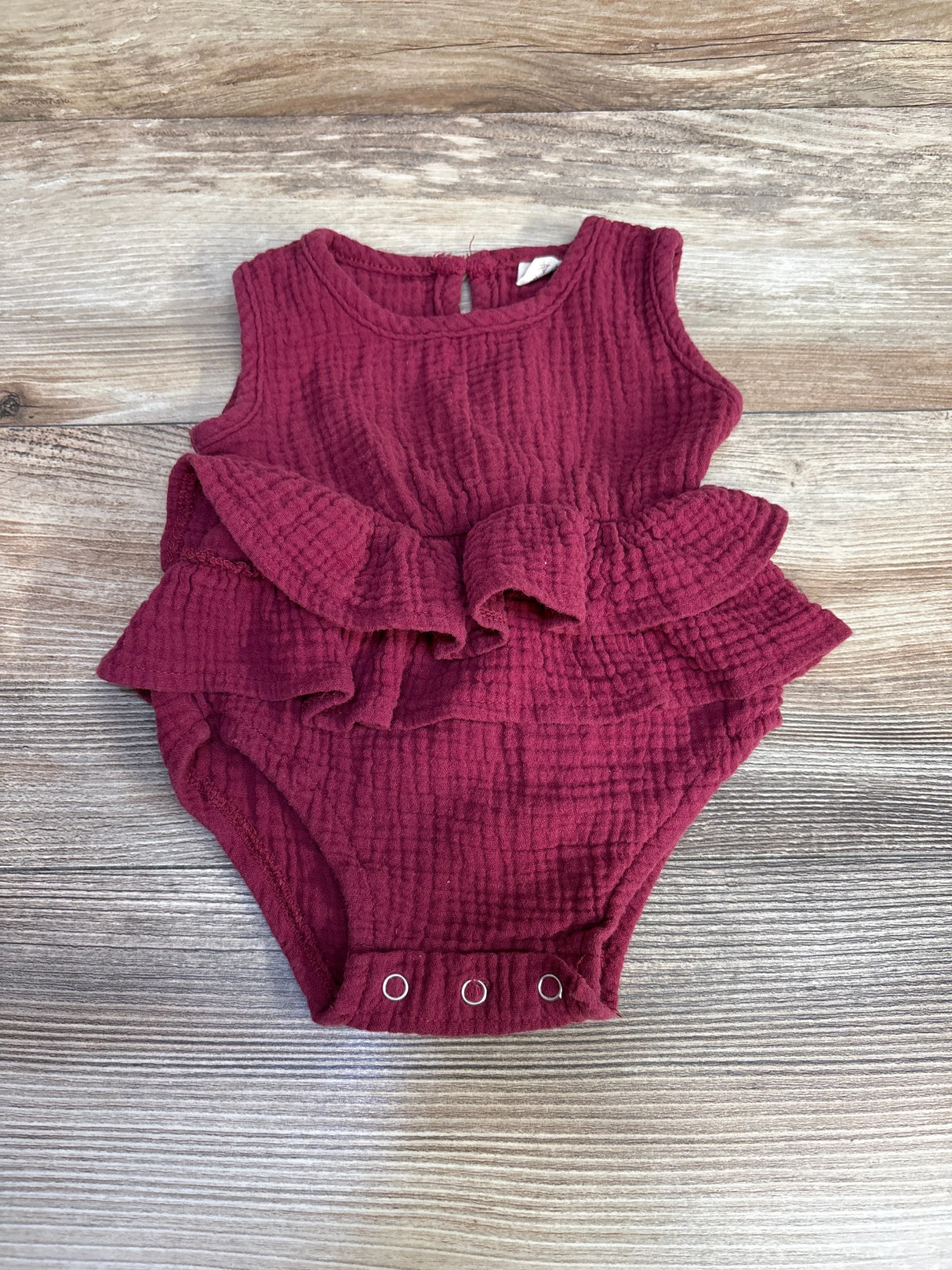 Muslin Ruffle Romper Red sz 12m - Me n Mommy To Be