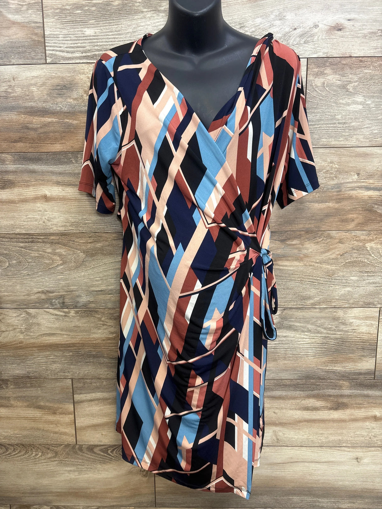 Motherhood Maternity Geometric Wrap Nursing Dress sz XL