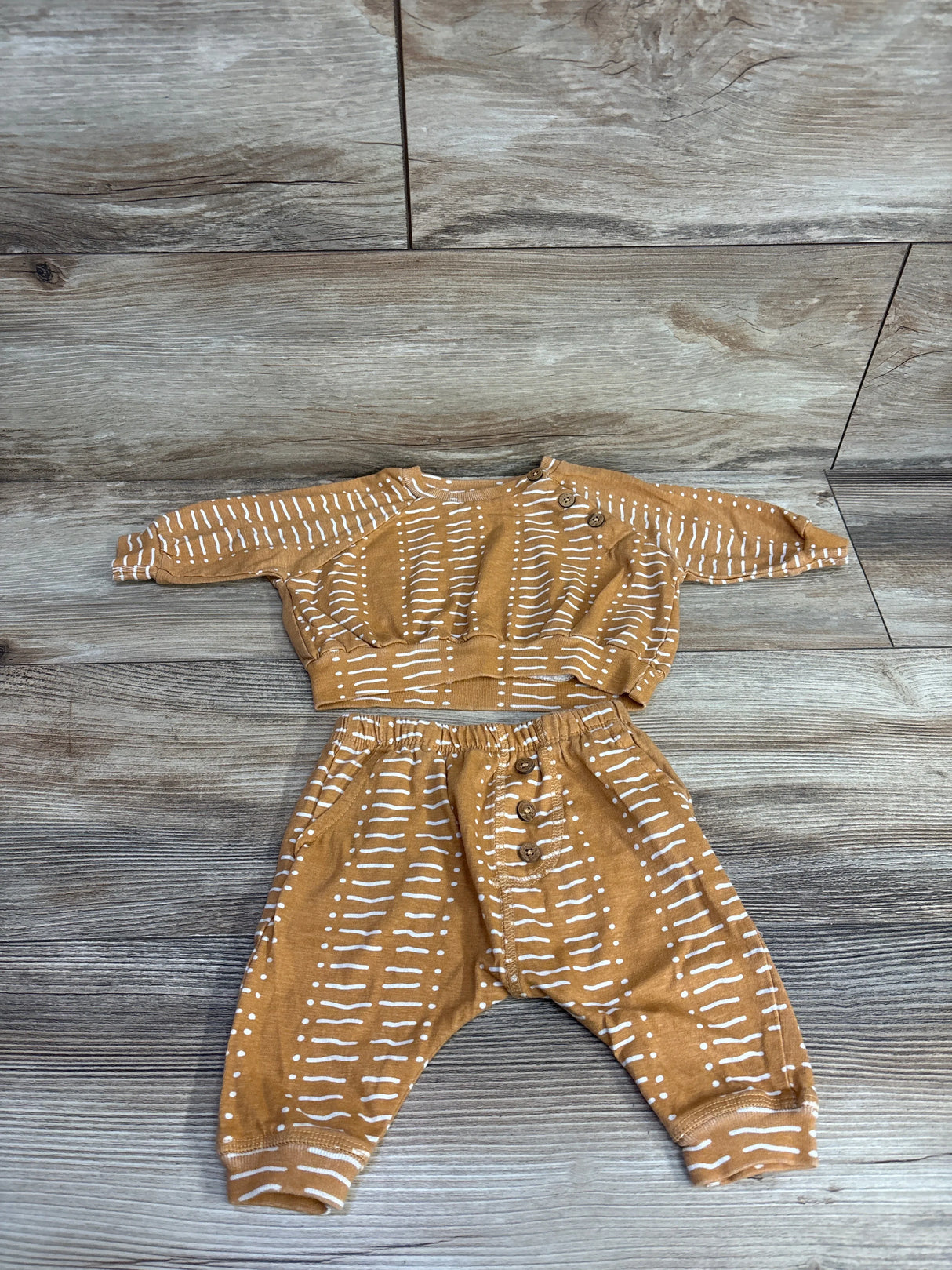 Jessica Simpson 2pc Striped Shirt & Pants Set Butterscotch sz 0-3m