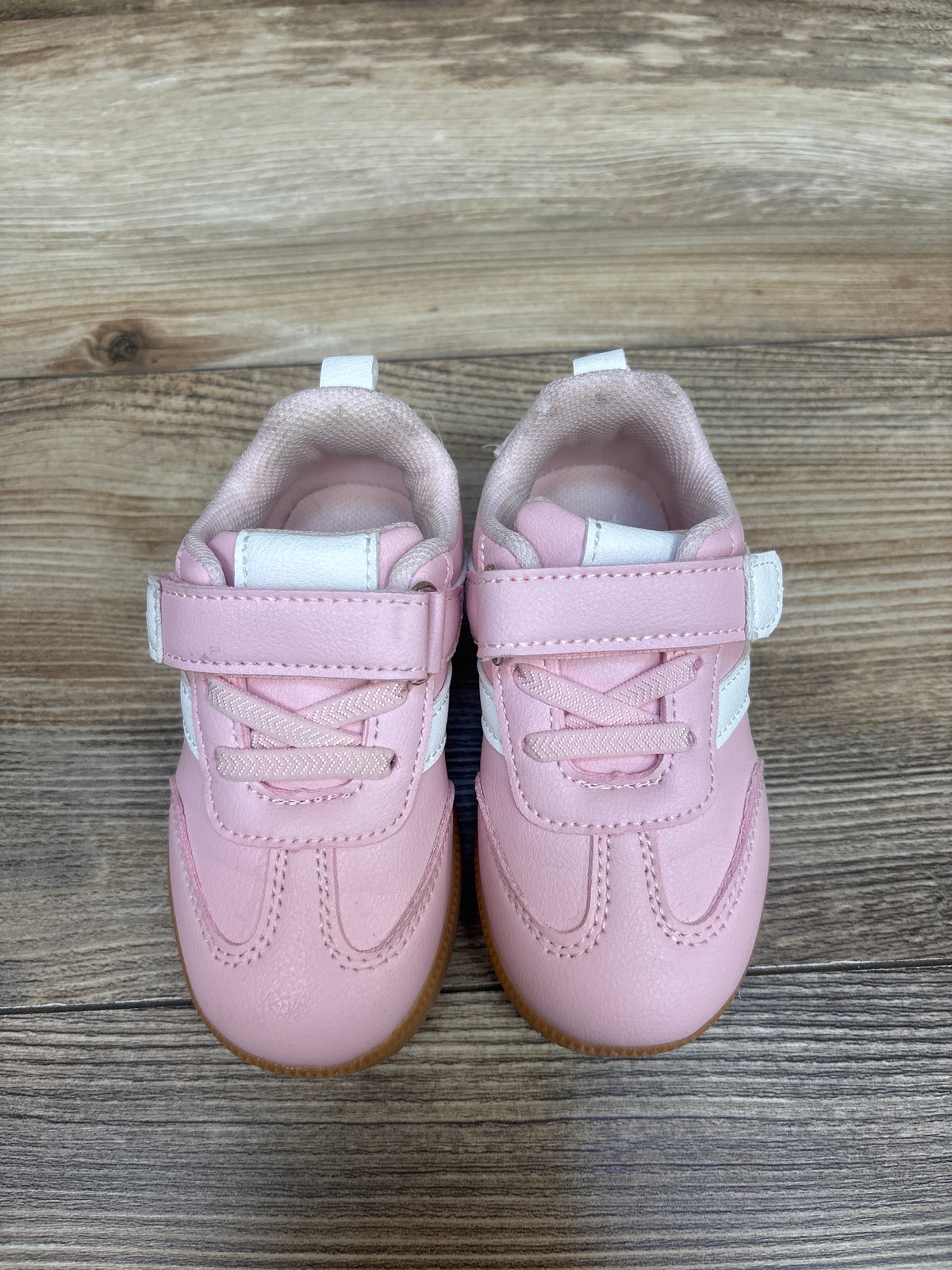 First Steps Hook-and-Loop Strap Sneakers Pink sz 6c