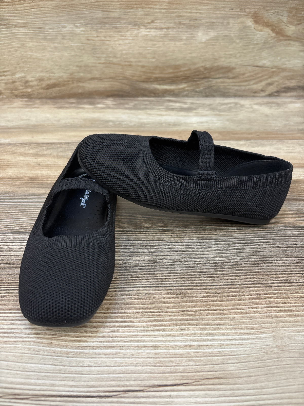 Cat & Jack Dion Knit Ballet Flats Black sz 12c