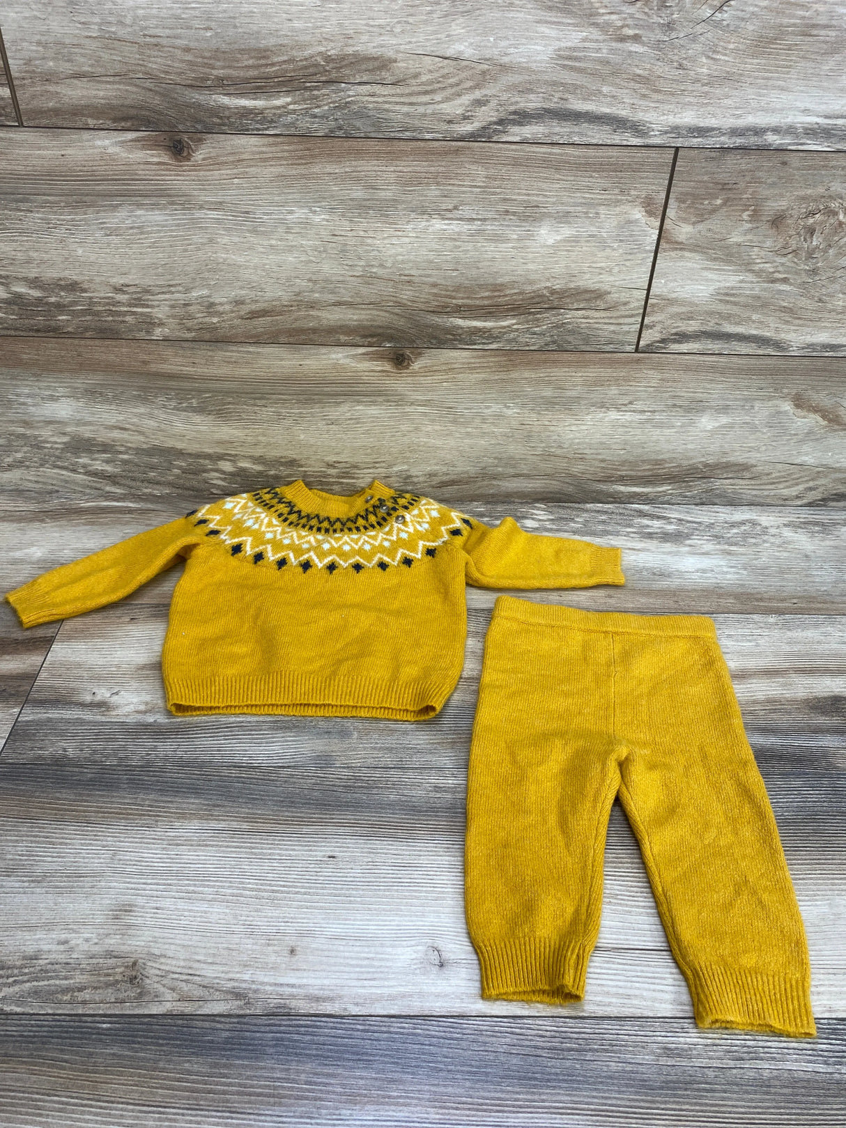 Cat & Jack 2pc Fair Isle Sweater Set Yellow sz 6-9m