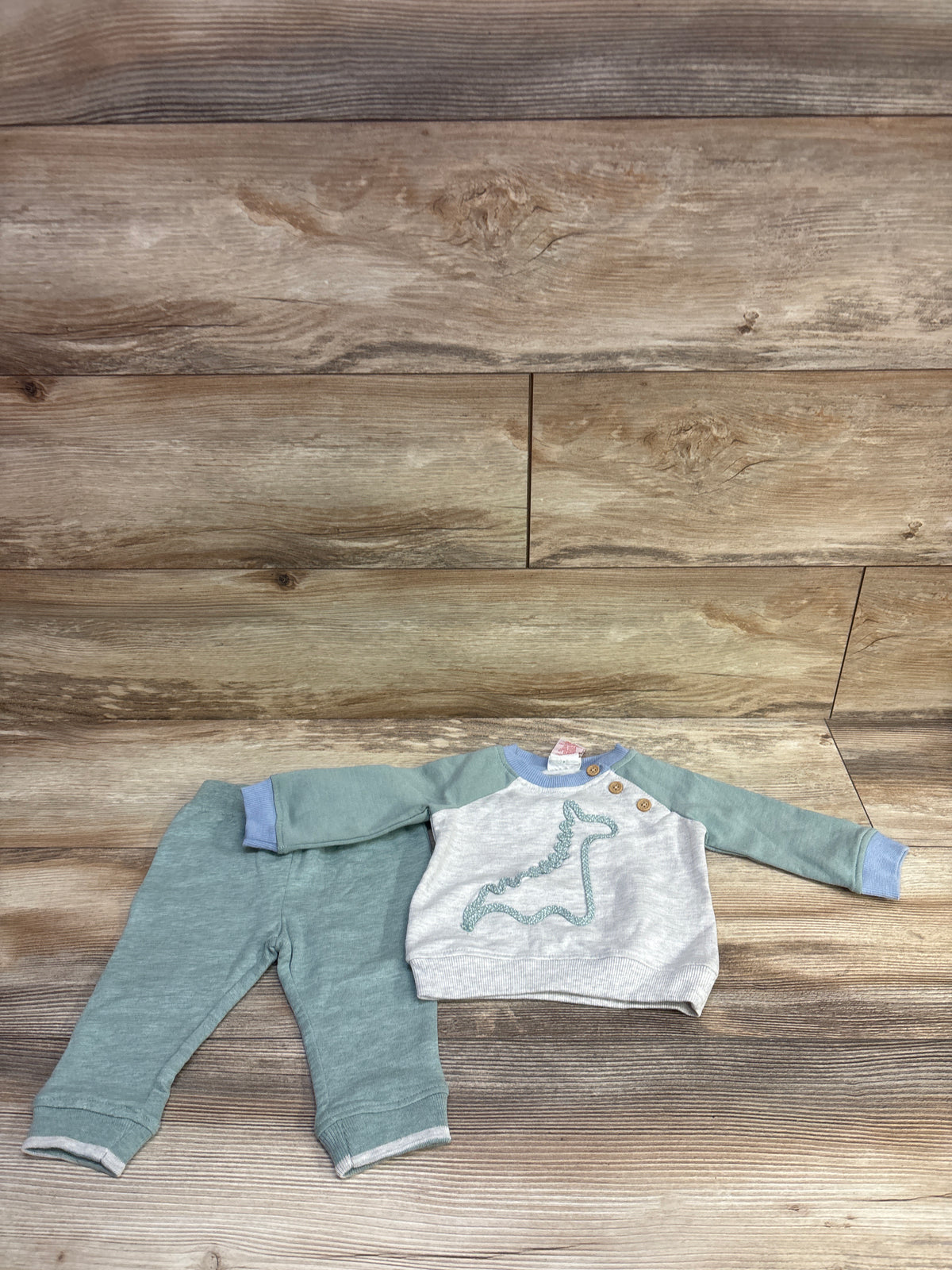 NEW Aspen 2pc Sweatshirt & Joggers Set Green sz 3-6m