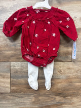 NEW Just One You 2pc Corduroy Long Sleeve Bubble Romper & Footed Tights Red sz Newborn