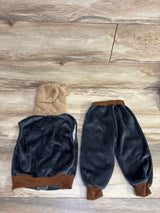 2pc Velvet Bear Bear Full Zip Hoodie & Pants Set Grey sz 1-2T