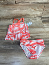 NEW Cat & Jack 2pc Striped Swimsuit Set Pink sz 2T