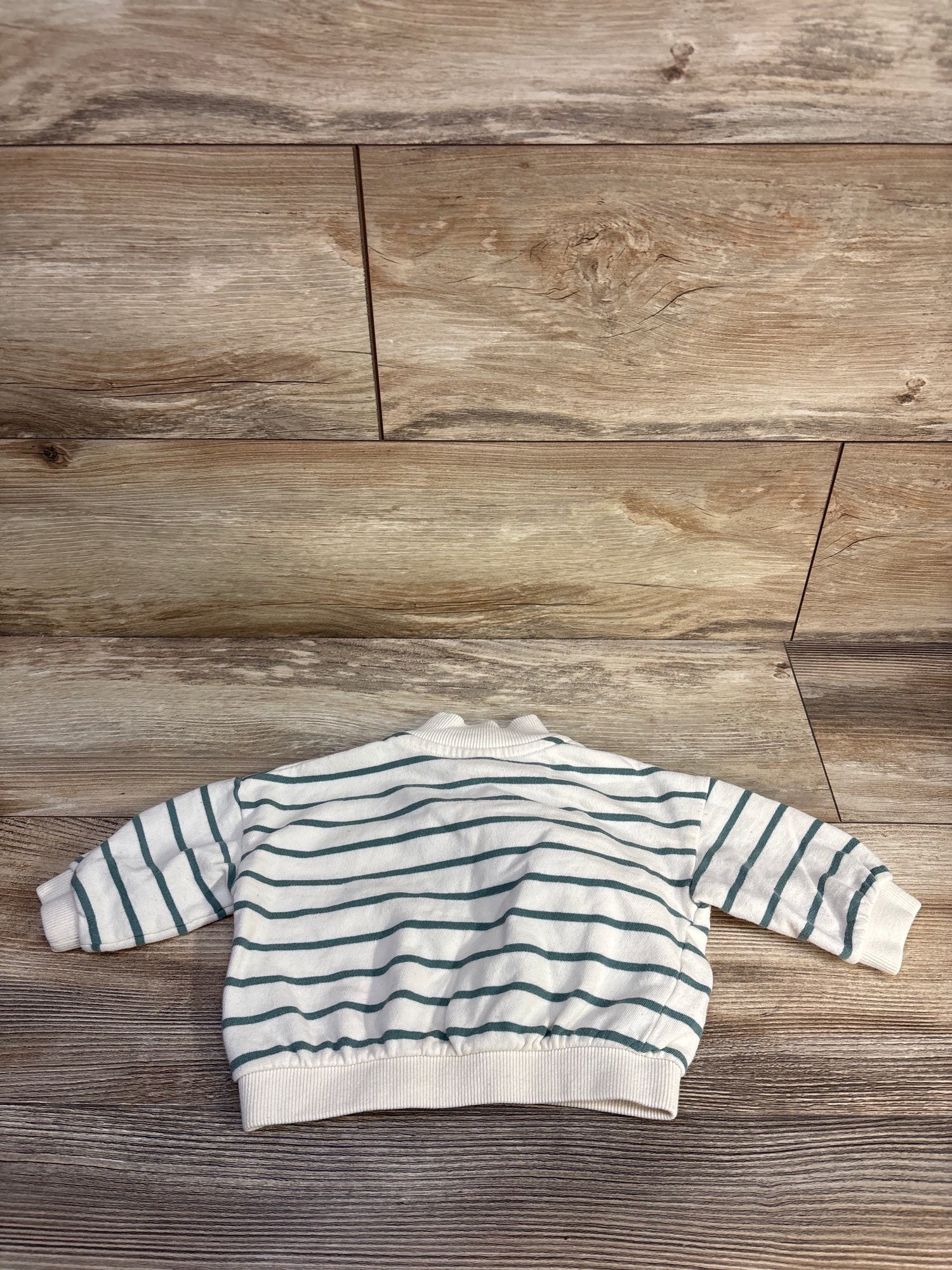 H&M Quarter-Zip Striped Sweatshirt Ivory sz 6m