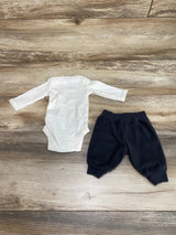 Just One You 2Pc Bodysuit & Pants White Sz NB