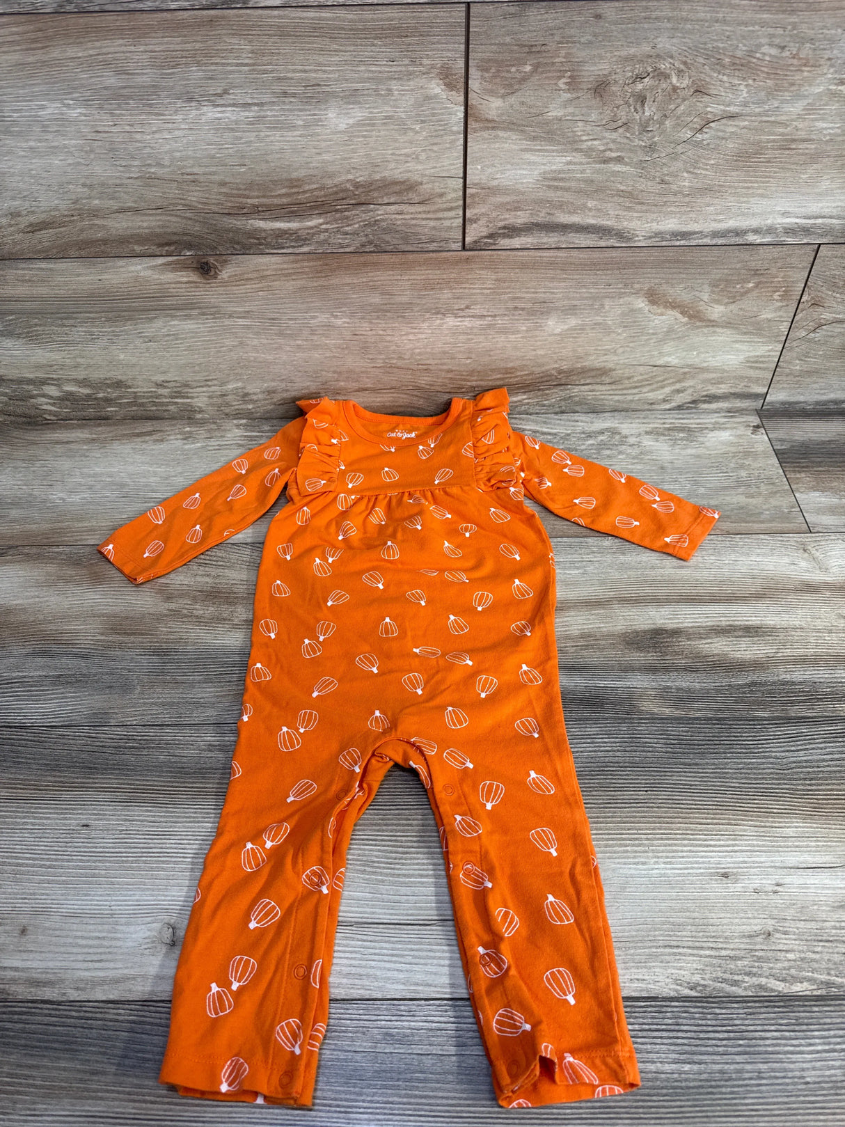 Cat & Jack Pumpkin Print Romper Orange sz 12m