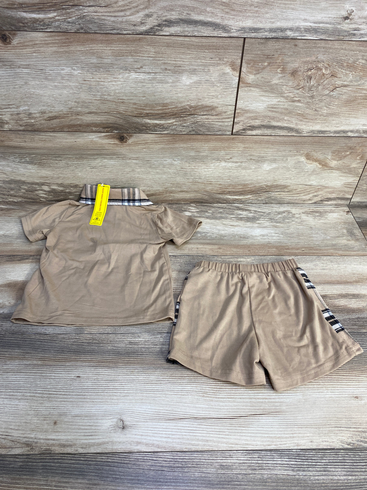 NEW 2pc Henley Shirt & Shorts Brown sz 18-24m