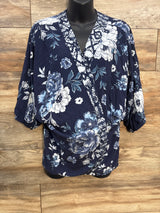 Jessica Simpson Maternity Floral Kimono Blue sz One Size