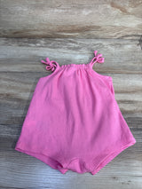 Old Navy Ribbed Sleeveless Tie-Knot Shortie Romper Pink sz 3-6m