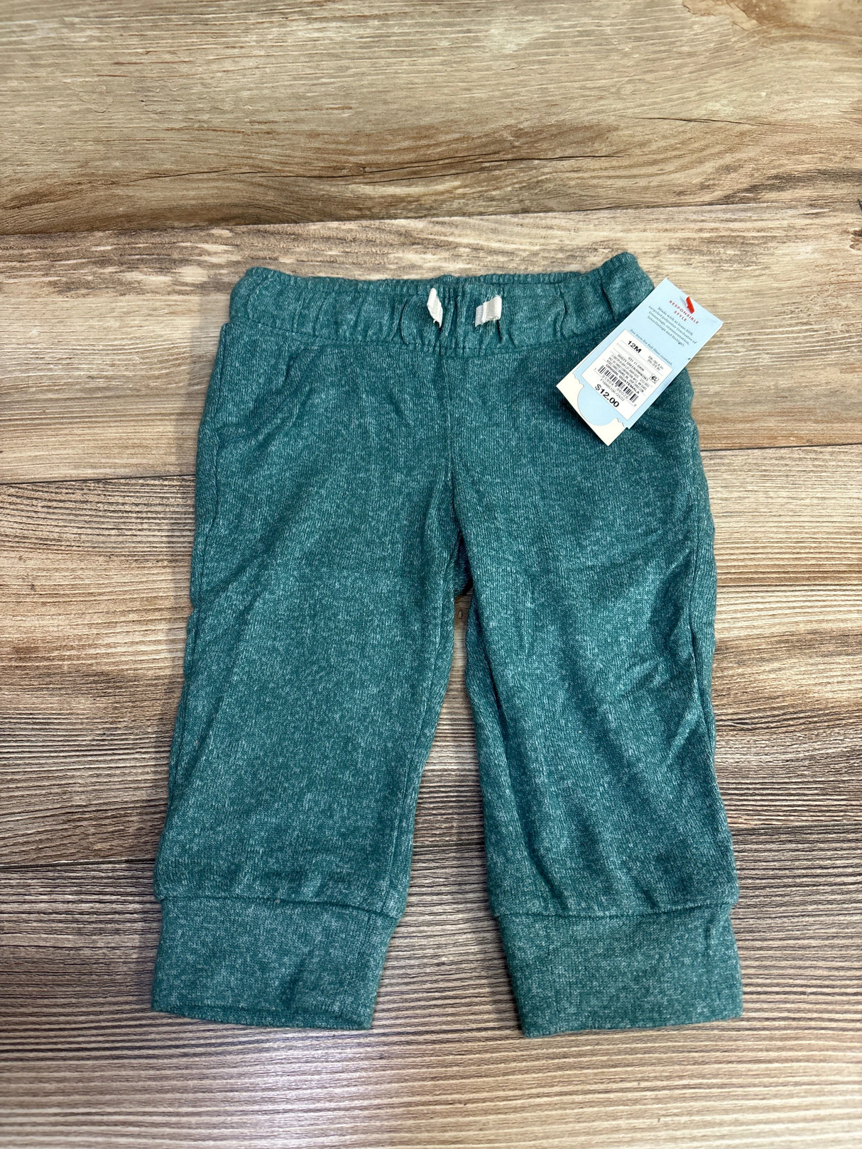 NEW Cat & Jack Drawstring Pull On Pants Green sz 12m