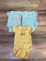 Gerber 3pk Bodysuits Blue sz Newborn