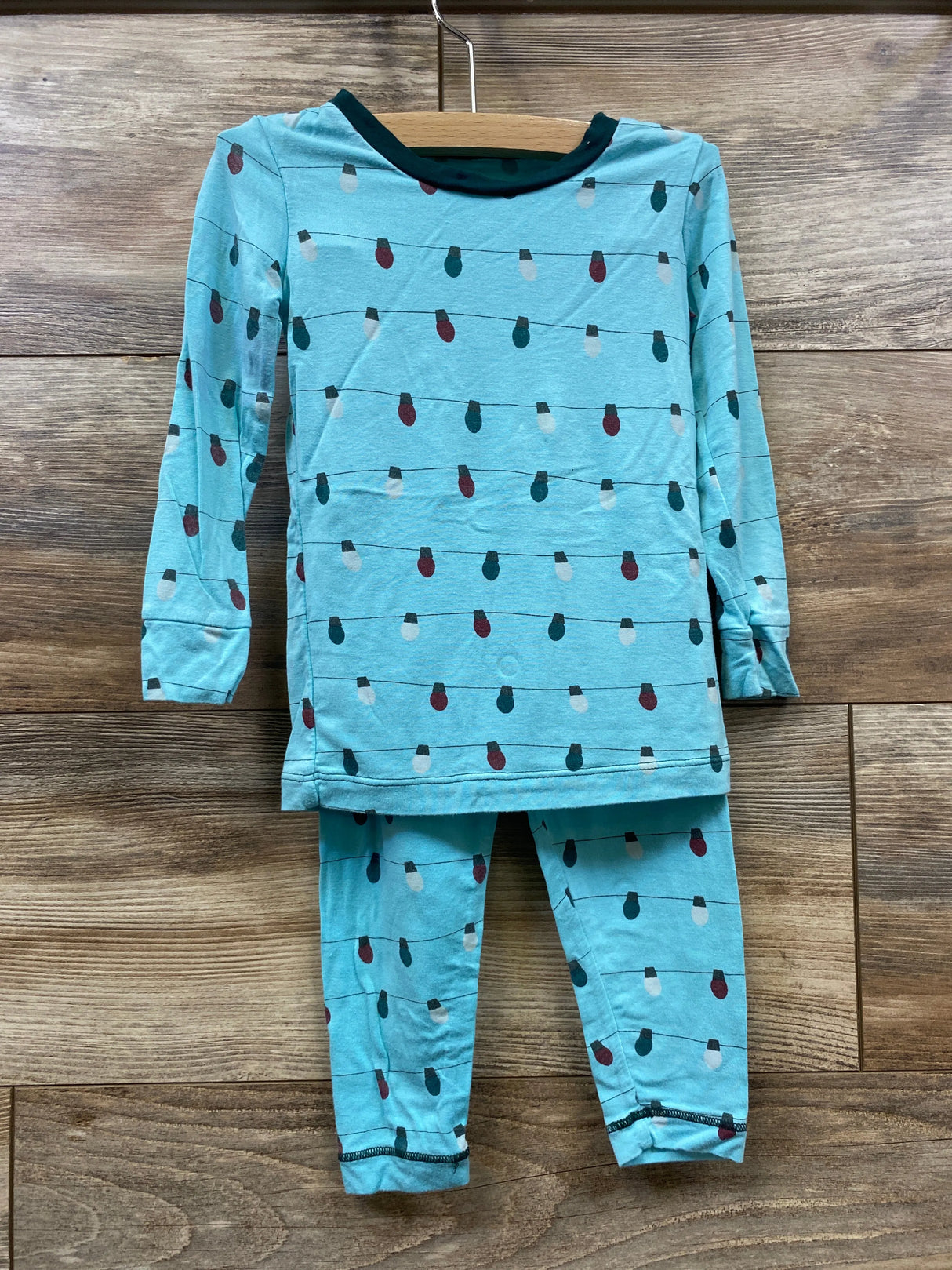 KicKee Kids 2pc Iceberg Holiday Lights Pajama Set sz 2T