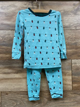 KicKee Kids 2pc Iceberg Holiday Lights Pajama Set sz 2T