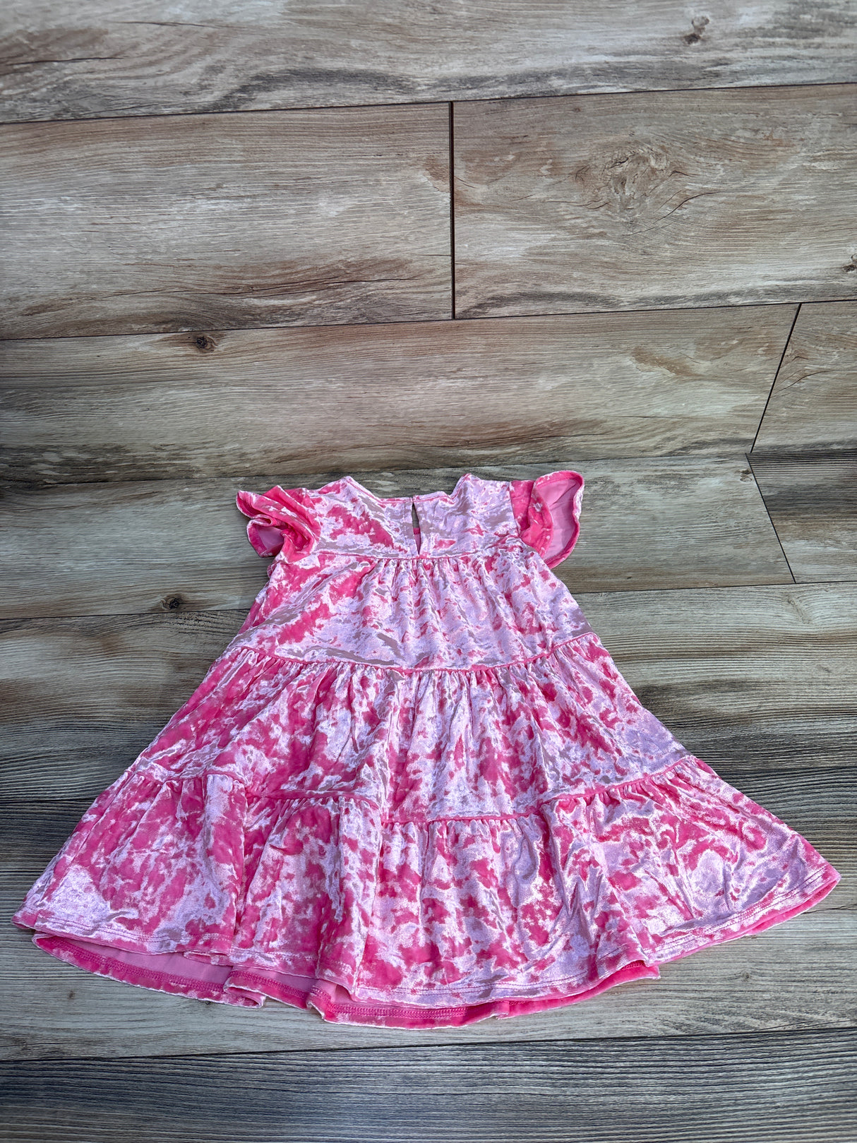 Cat & Jack Crushed Velvet Tiered Dress Pink sz 3T