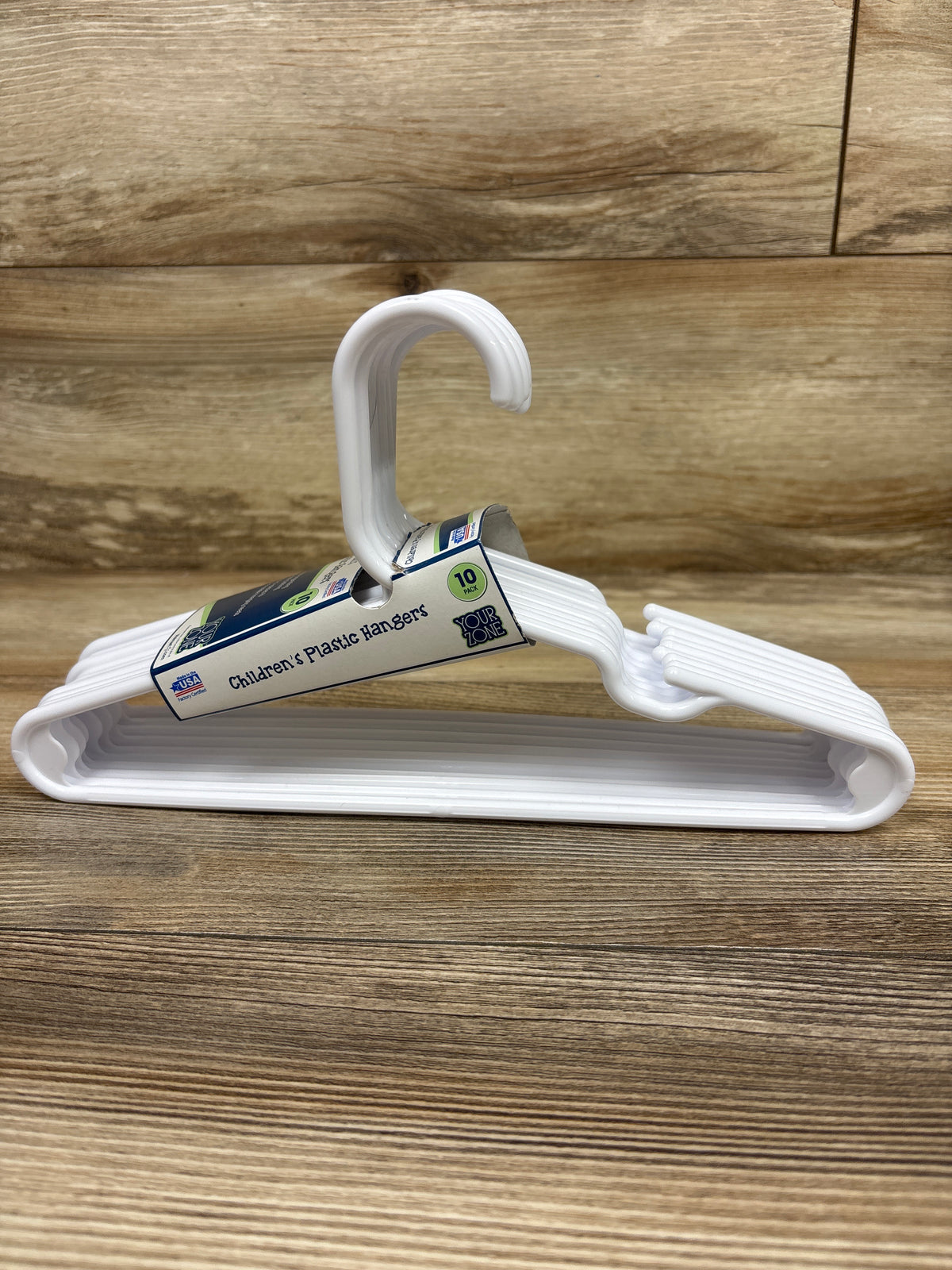 NEW Your Zone 10pk Children's Plastic Hangers White