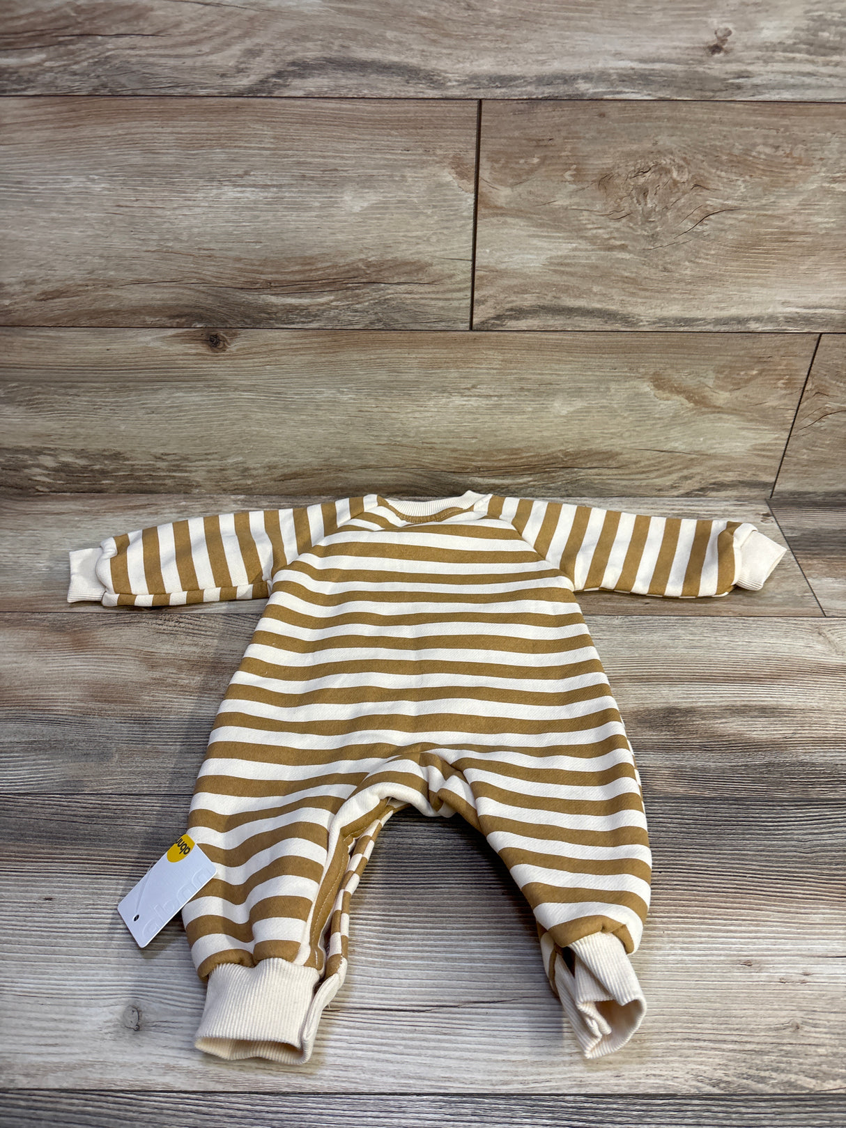NEW Abaonannan Striped Bear Coverall Beige sz 6-12m