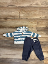 Just One You 2pc Pullover Henley Sweatshirt & Joggers Set White sz 6m