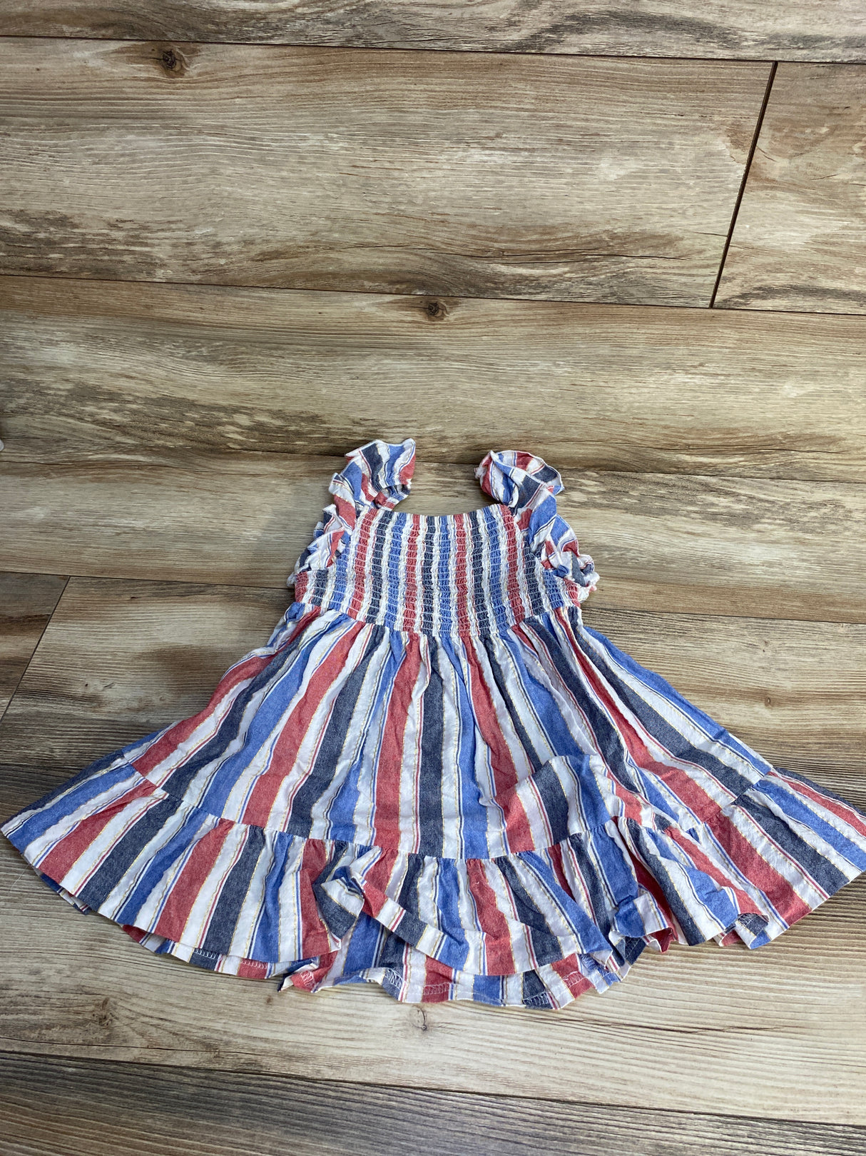 Bonnie Jean Striped Smocked Dress Red sz 3T