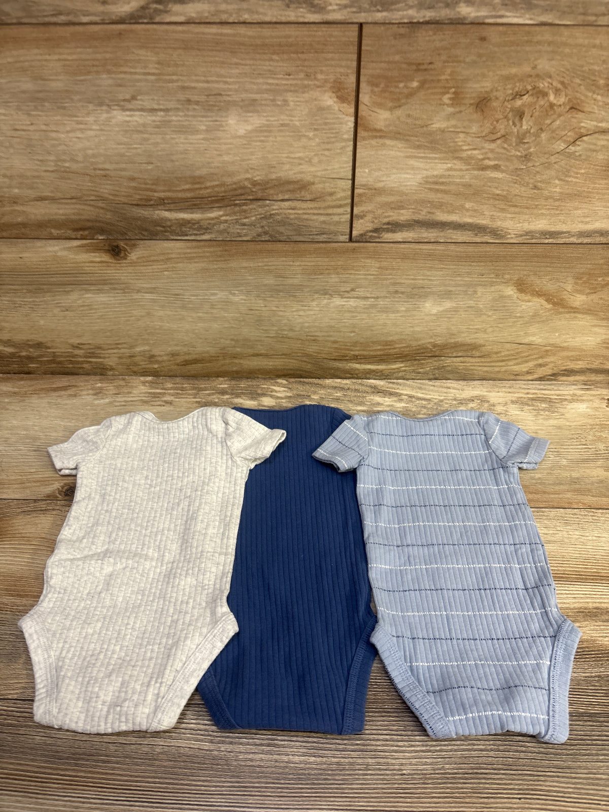 Just One You 3pk Ribbed Bodysuits Blue sz Newborn