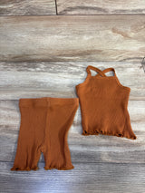 Shein 2pc Ribbed Tank Top & Shorts Set Brown sz 6-9m