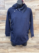 NEW Isabel Maternity Snap Sherpa Collar Sweatshirt Navy sz Small