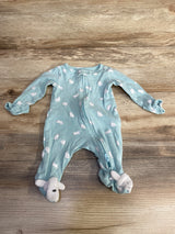 Just One You Bunny Print Sleeper Blue sz Newborn