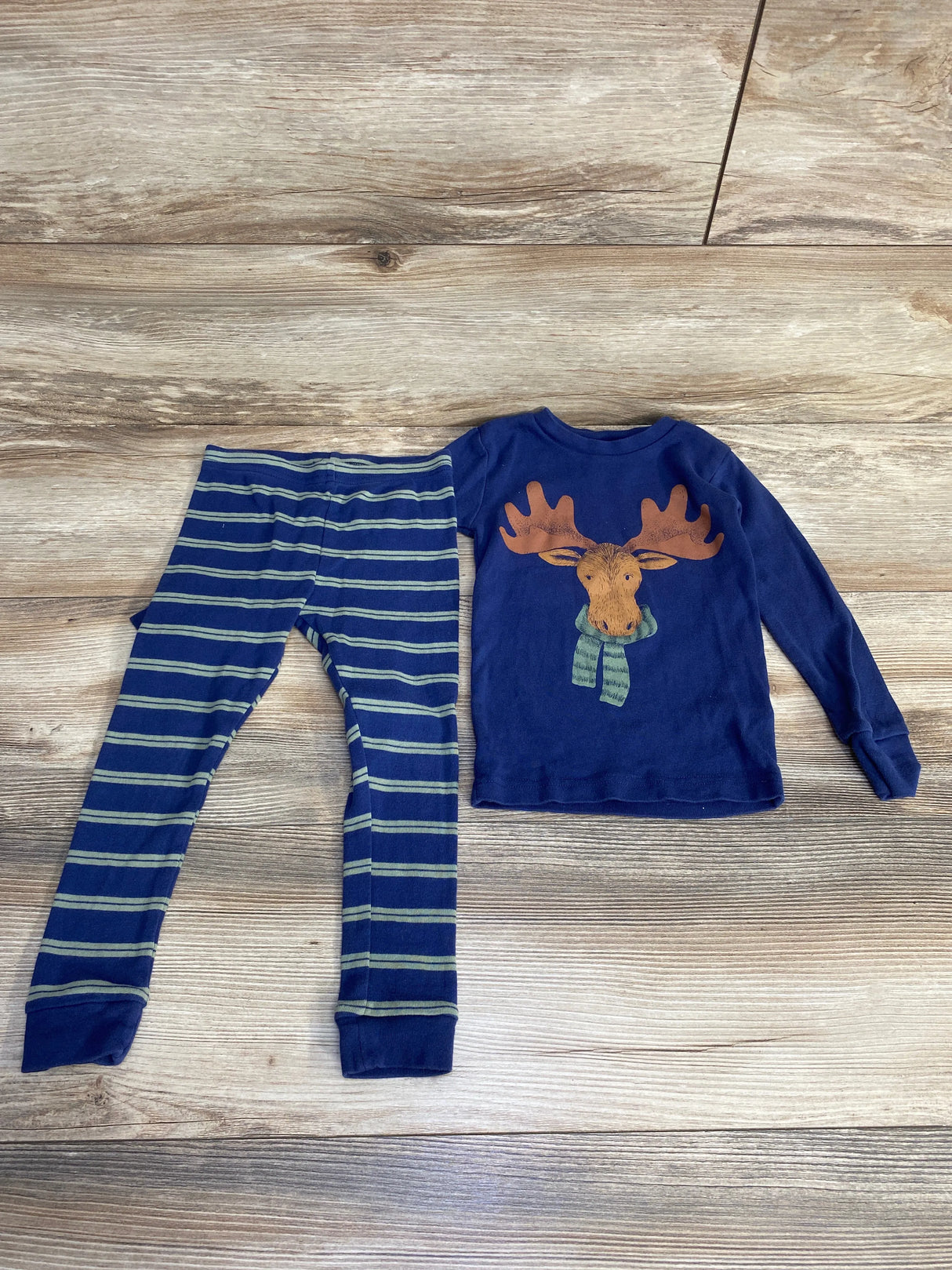Just One You 2pc Moose Pajama Set Navy sz 3T