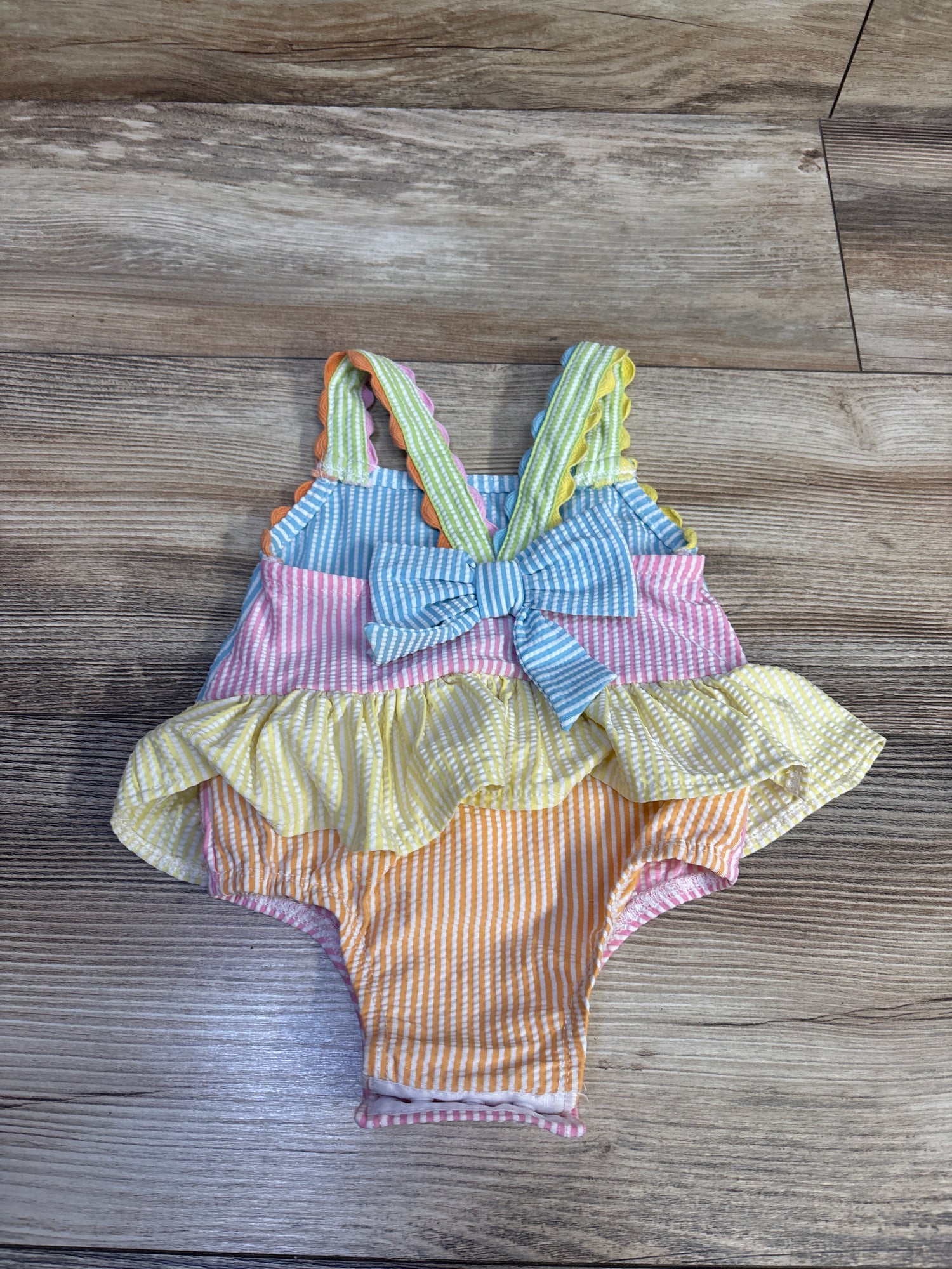 Mud Pie 1pc Skirted Seersucker Swimsuit Blue sz 9-12m