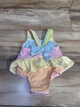 Mud Pie 1pc Skirted Seersucker Swimsuit Blue sz 9-12m