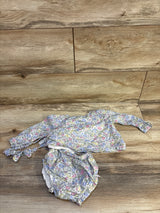 NEW Baby Gap 3pc Floral Long Sleeve Top, Bloomers, & Headband Set White sz 6-12m