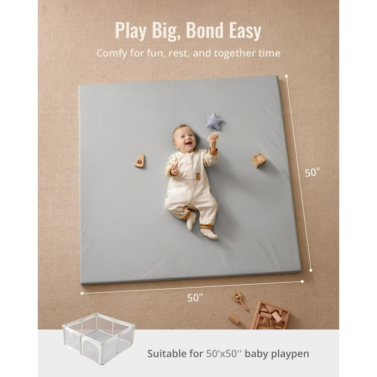 Blissful Diary Vegan Leather Baby Play Mat, 50x50
