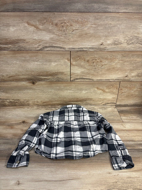 Cat & Jack Plaid Flannel Shirt Black/White sz 4-5T - Me n Mommy To Be