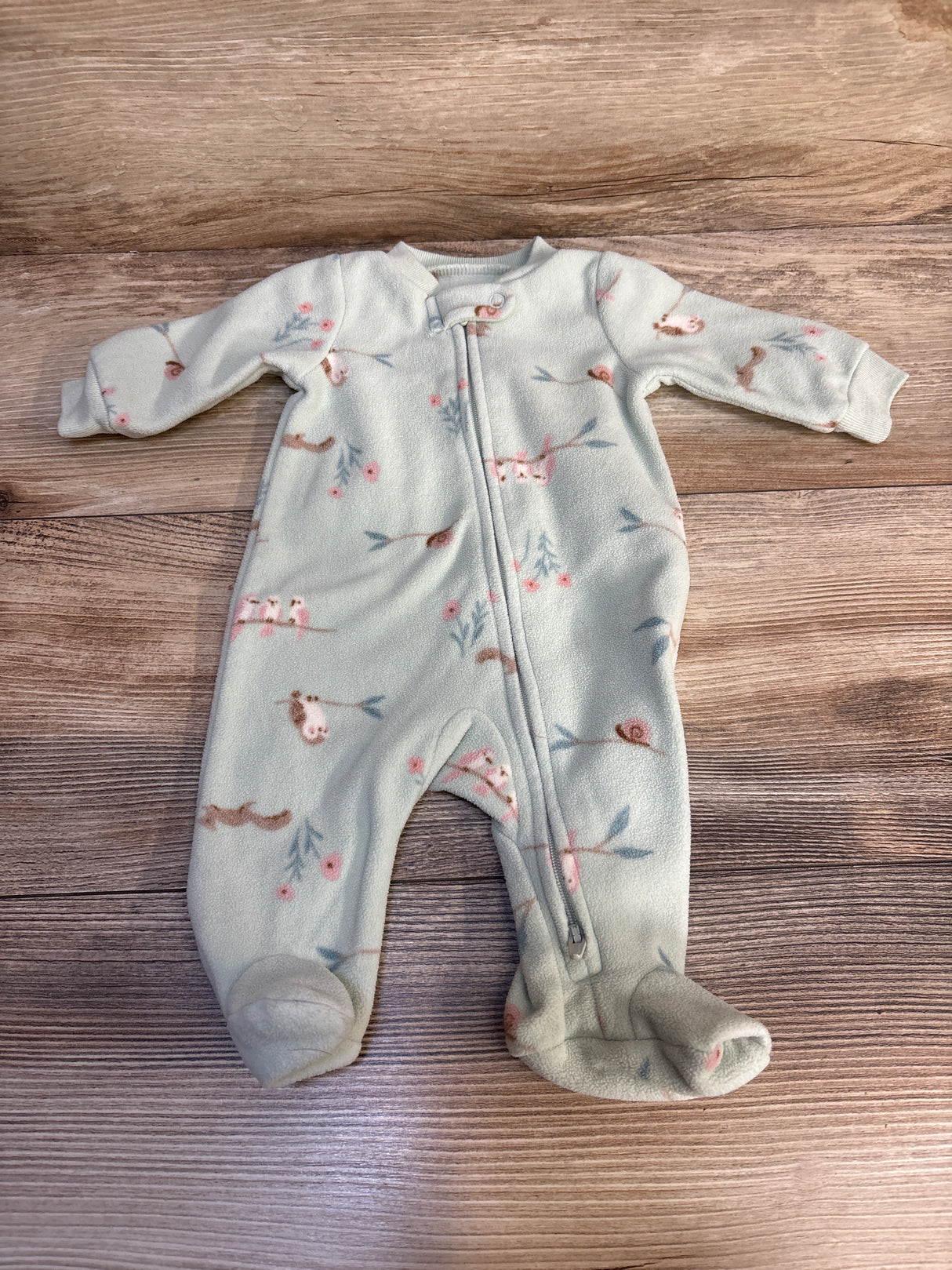 Carter's Floral Nature Blanket Sleeper Sage sz Newborn