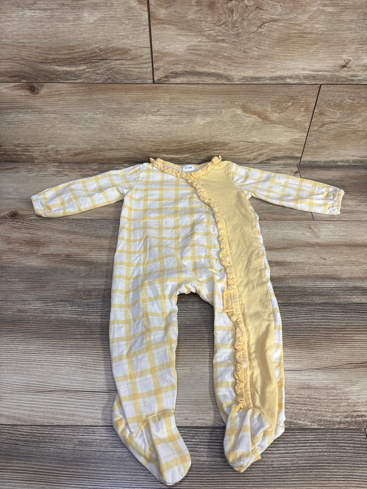 Side Snap Ruffle Sleeper Yellow sz 9-12m