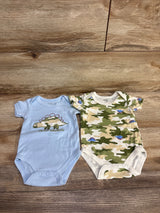 Mon Cheri Baby 2pk Camo Dinosaur Bodysuits sz 0-3m
