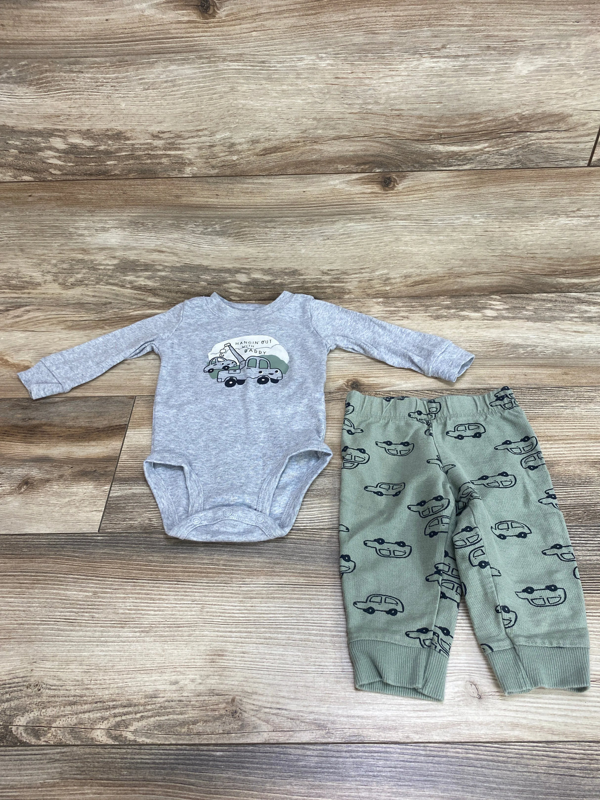 Carter's 2pc Hangin' Out With Daddy Bodysuit & Pants Grey sz 9m