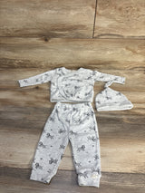 Kit + Pearl 3pc Zebra Set Grey sz 3-6m