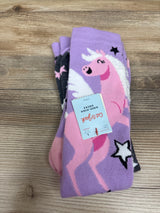 NEW Cat & Jack Knee-High Socks Unicorn 2pk sz Large 3-10Y