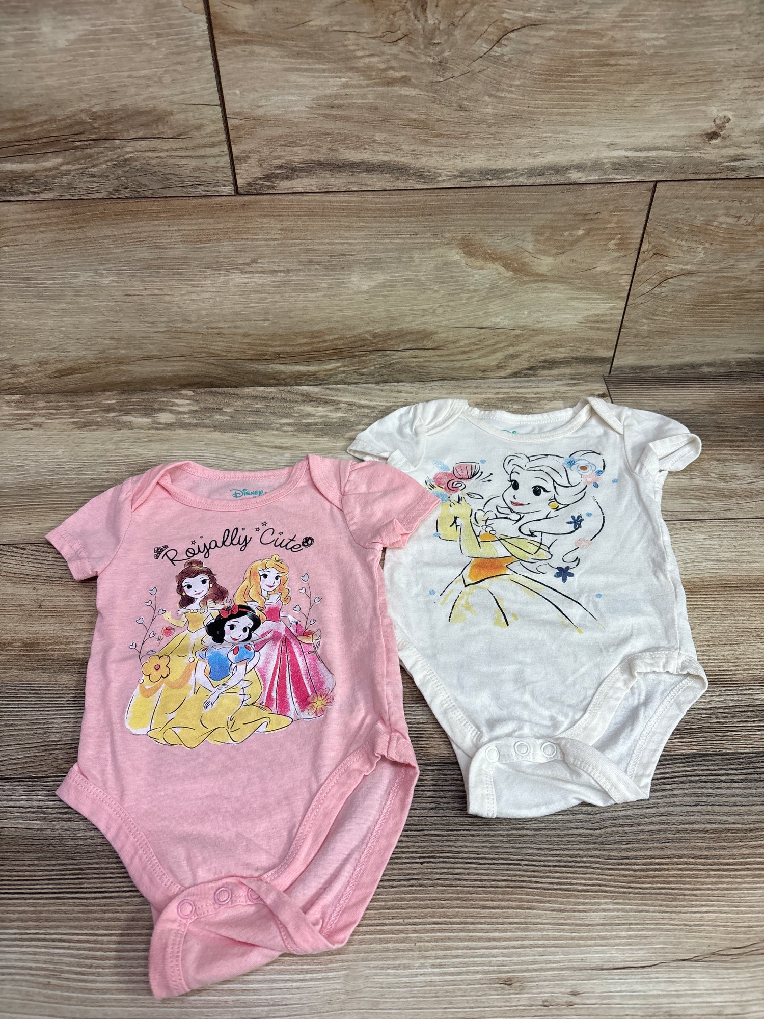 Disney Baby 2pk Princess Bodysuits Pink sz 6/9m