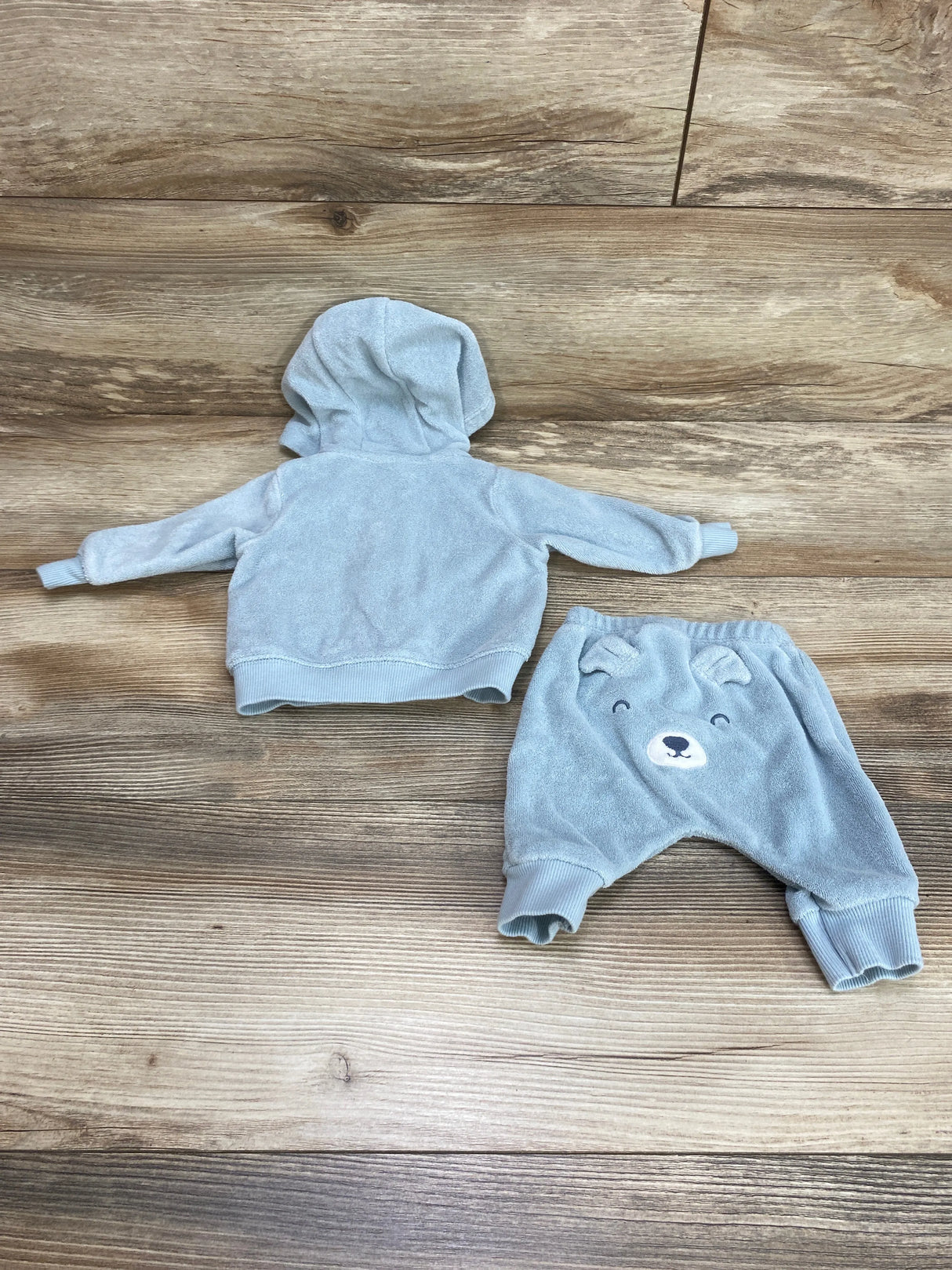 Carter's 2pc Terry Cloth Hoodie & Pants Blue sz Newborn