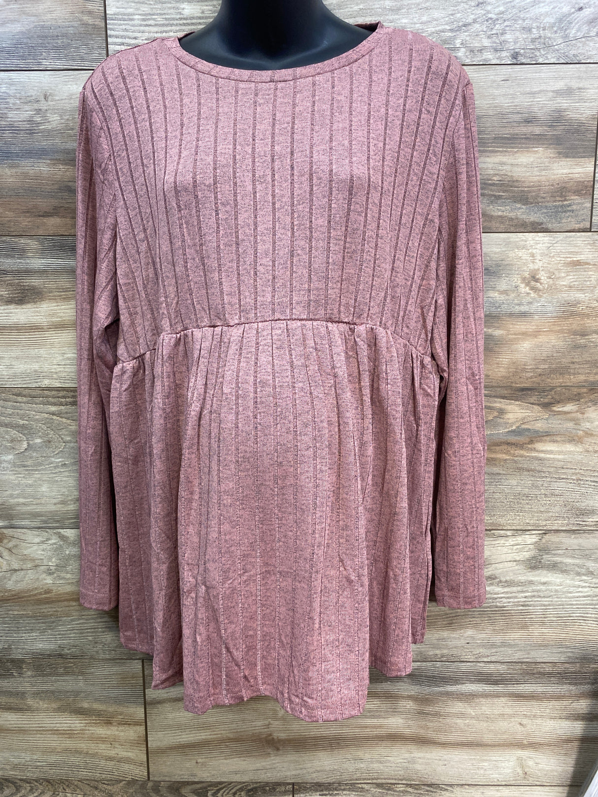 NEW Ekouaer Ribbed Long Sleeve Shirt Pink sz XXL