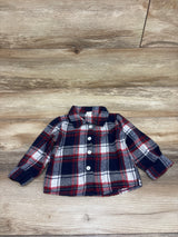 Shein Plaid Button-Up Flannel Navy sz 9-12m